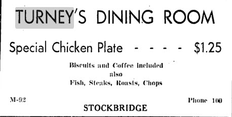Mason Manor Motel (Turneys Dining Room) - Sept 1949 Ad (newer photo)